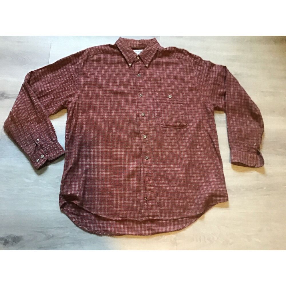 Vintage Wrangler Long Sleeve Gingham Red Plaid Shirt Men's XL